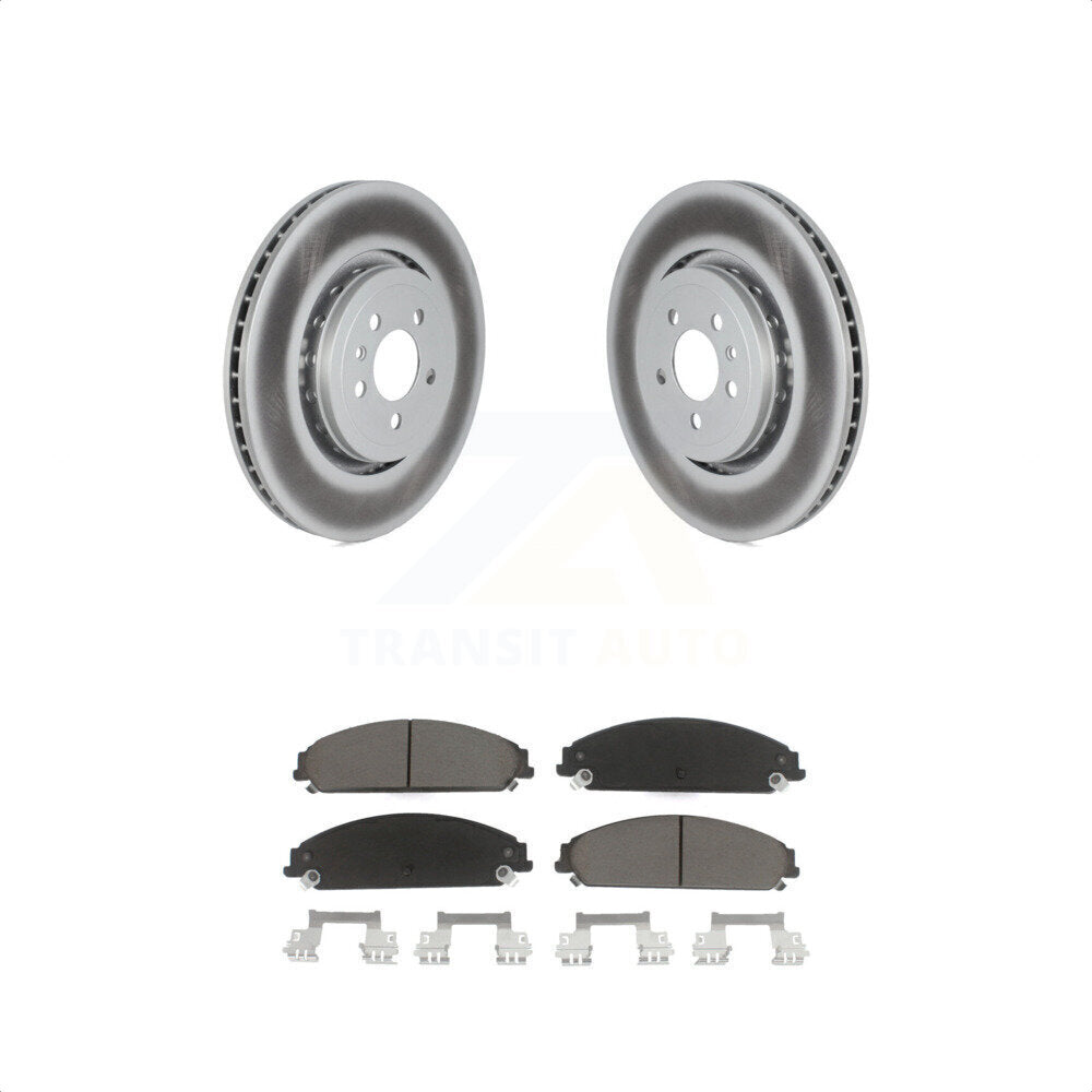 Transit Auto - Front Coated Disc Brake Rotors And Ceramic Pads Kit For Dodge Charger With 355mm Diameter Rotor KGC-100129