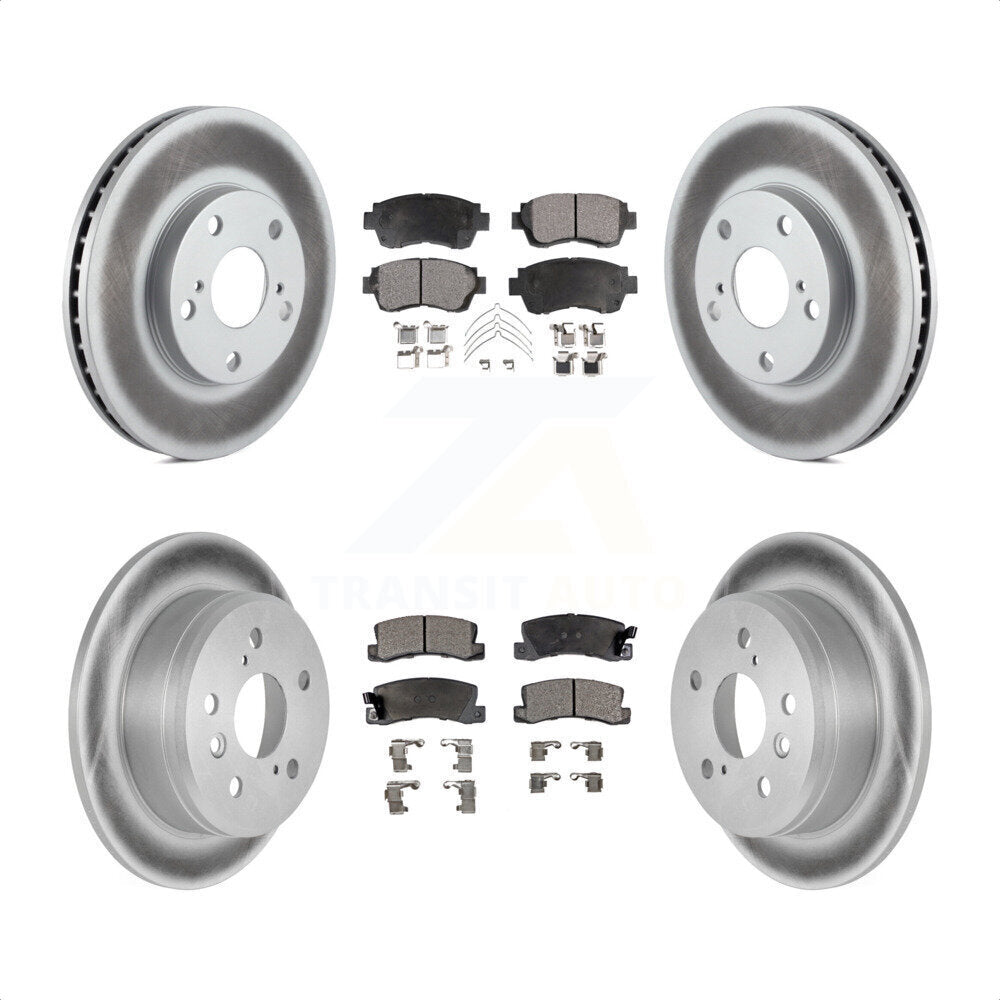Transit Auto - Front Rear Coated Disc Brake Rotors And Ceramic Pads Kit For Toyota Camry KGT-100803