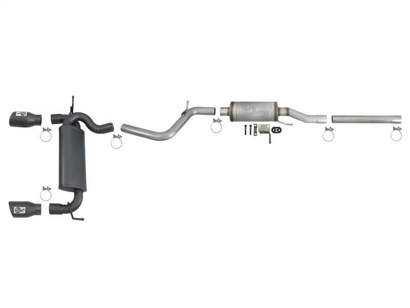 aFe Rebel Series 2.5in 409 SS Cat-Back Exhaust w/ Black Tips 2007+ Jeep Wrangler (JK) V6 3.6L/3.8L | Too Fast Autoparts | Order Online