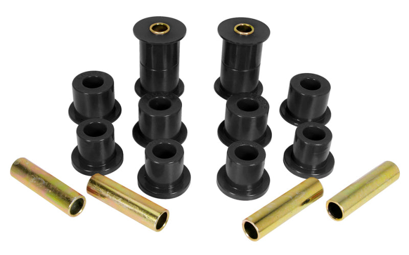 Prothane 74-77 Jeep Cherokee Front Spring & Shackle Bushings (w/ 1.25in OD Main Eye) - Black