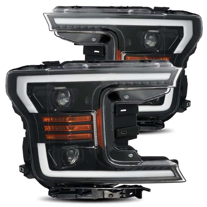 AlphaRex 18-19 Ford F-150 PRO-Series Proj Headlights Plank Style Gloss Blk w/Activ Light/Seq Signal | Too Fast Autoparts | Order Online