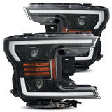 AlphaRex 18-19 Ford F-150 PRO-Series Proj Headlights Plank Style Gloss Blk w/Activ Light/Seq Signal | Too Fast Autoparts | Order Online
