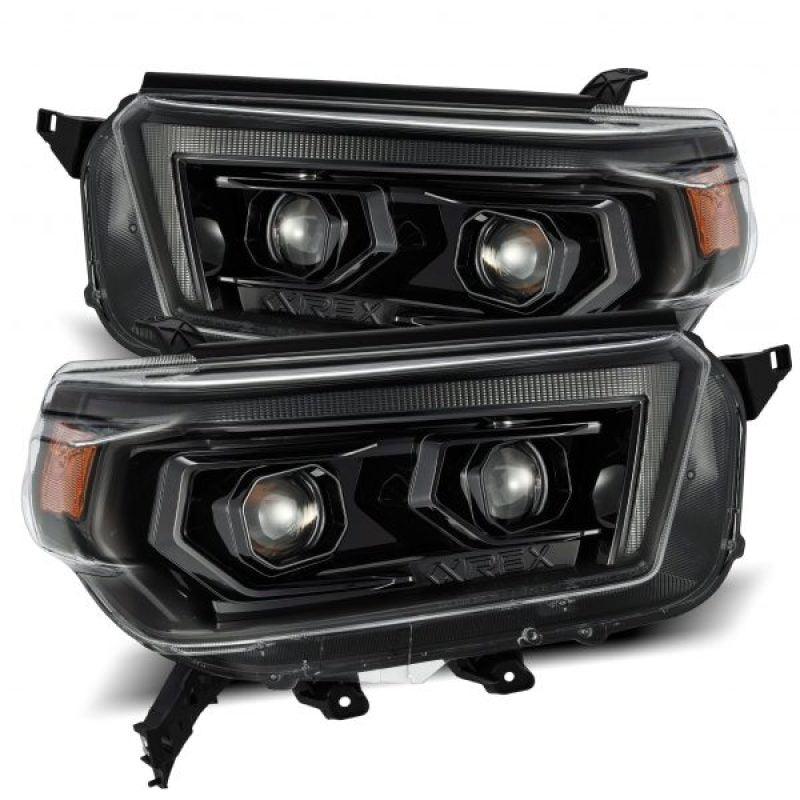 AlphaRex 10-13 Toyota 4Runner LUXX LED Proj Headlights Plank Style Alpha Black w/Seq Signal/DRL | Too Fast Autoparts | Order Online
