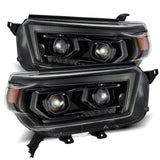 AlphaRex 10-13 Toyota 4Runner PRO-Series Proj Headlights Plank Style Alpha Blk w/Seq Signal/DRL | Too Fast Autoparts | Order Online