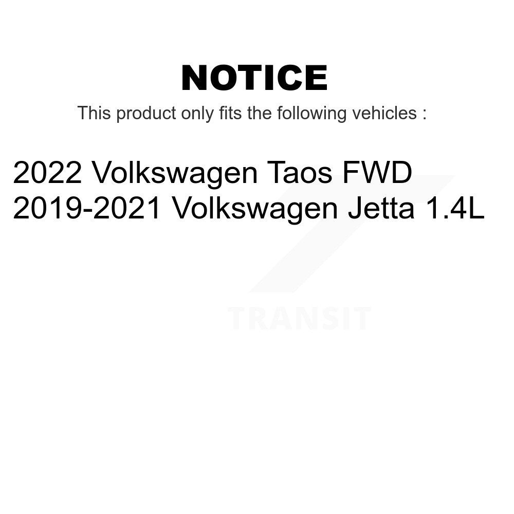 Transit Auto - Rear Disc Brake Rotors And Ceramic Pads Kit For Volkswagen Jetta Taos K8C-101757