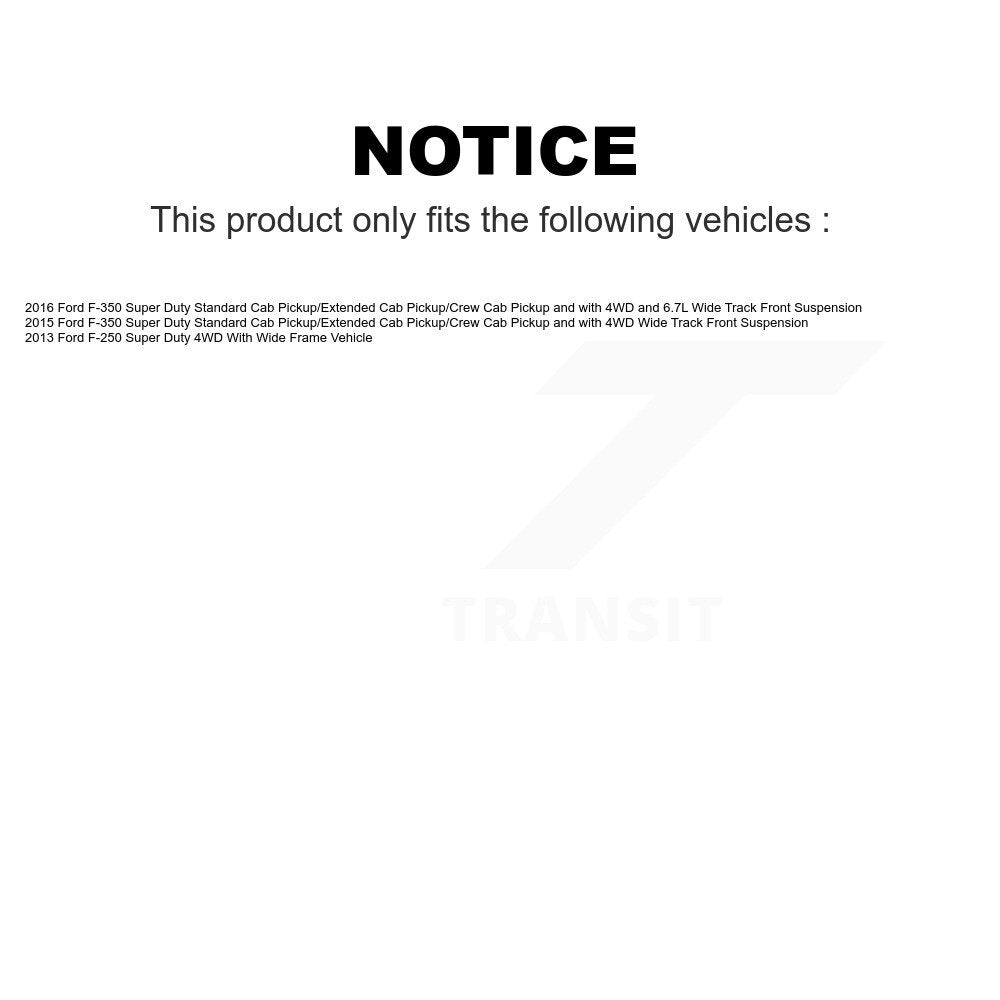 Transit Auto - Front Coated Drilled Slotted Disc Brake Rotors And Semi-Metallic Pads Kit For Ford F-350 Super Duty F-250 KDS-100015