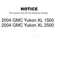 Air And Cabin Filters Kit For 2004-2004 GMC Yukon XL 1500 2500 KFL-100954