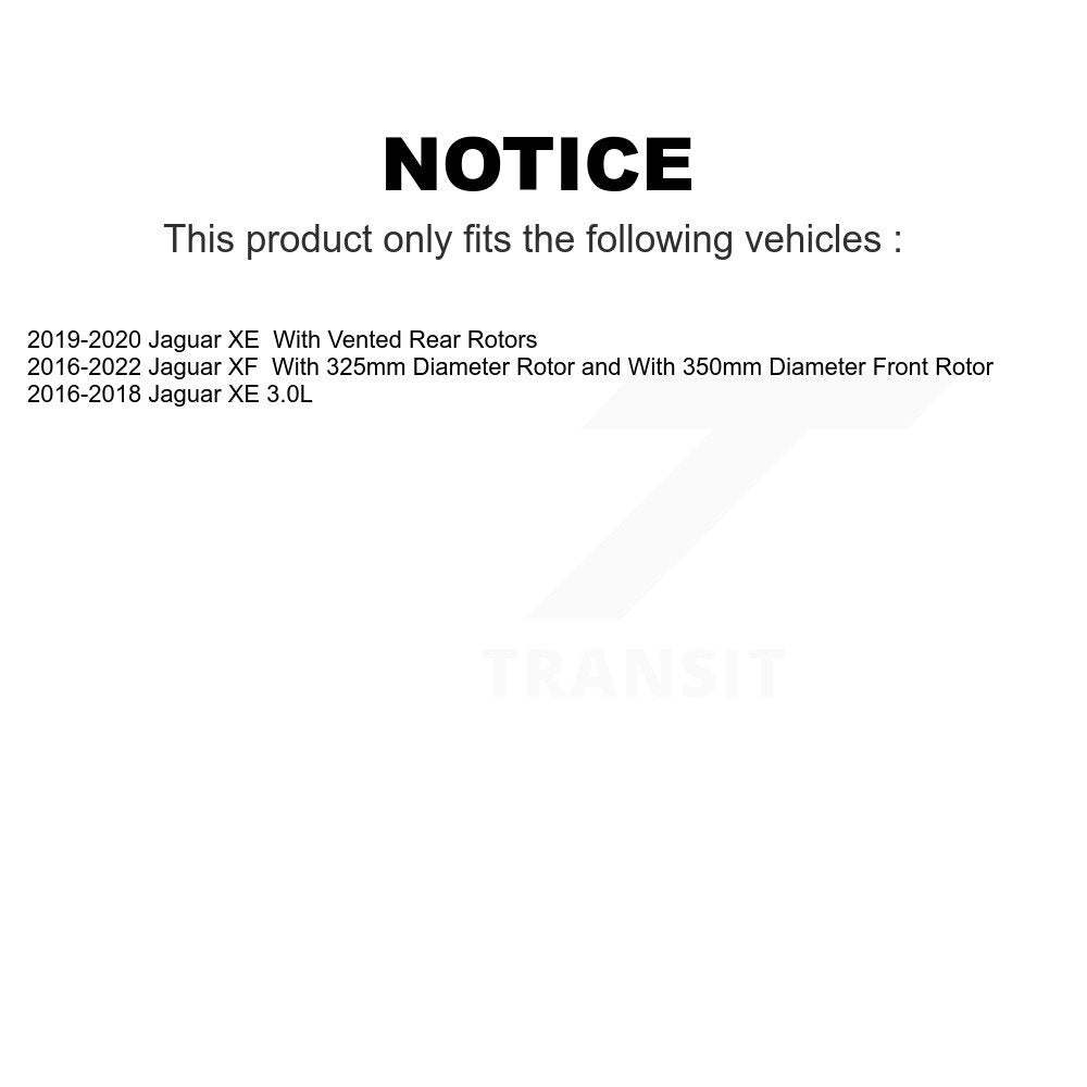 Rear Coated Disc Brake Rotors Pair For Jaguar XE XF KG-101800