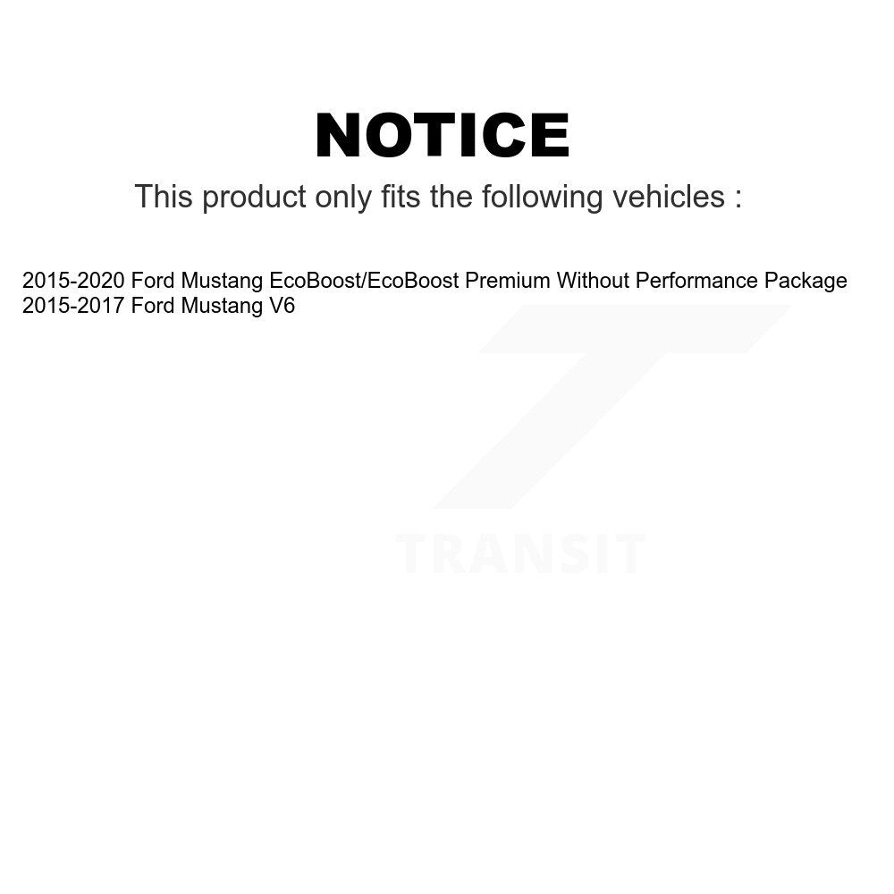 Transit Auto - Front Coated Disc Brake Rotors And Ceramic Pads Kit For Ford Mustang KGA-100027