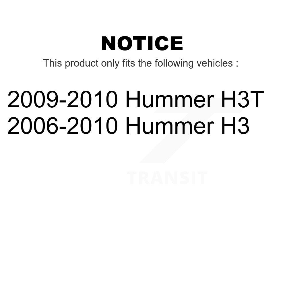 Transit Auto - Front Coated Disc Brake Rotors And Ceramic Pads Kit For Hummer H3 H3T KGC-100299