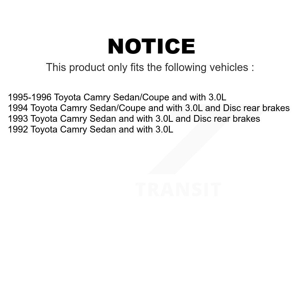 Transit Auto - Front Rear Coated Disc Brake Rotors And Ceramic Pads Kit For Toyota Camry KGT-100803