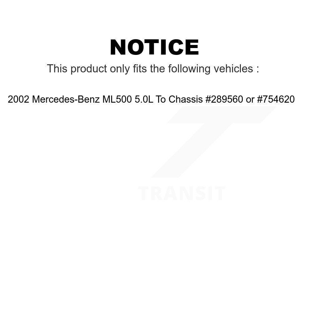 Mpulse Rear Disc Brake Pads Wear Sensor (2 Pack) For 2002 Mercedes-Benz ML500 5.0L To Chassis #289560 or #754620 KSE-100460