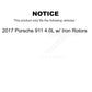 Mpulse Rear Disc Brake Pads Wear Sensor (2 Pack) For 2017 Porsche 911 4.0L w Iron Rotors KSE-100465
