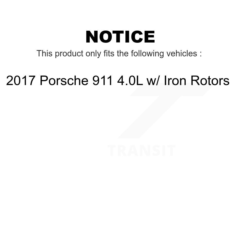 Mpulse Rear Disc Brake Pads Wear Sensor (2 Pack) For 2017 Porsche 911 4.0L w Iron Rotors KSE-100465