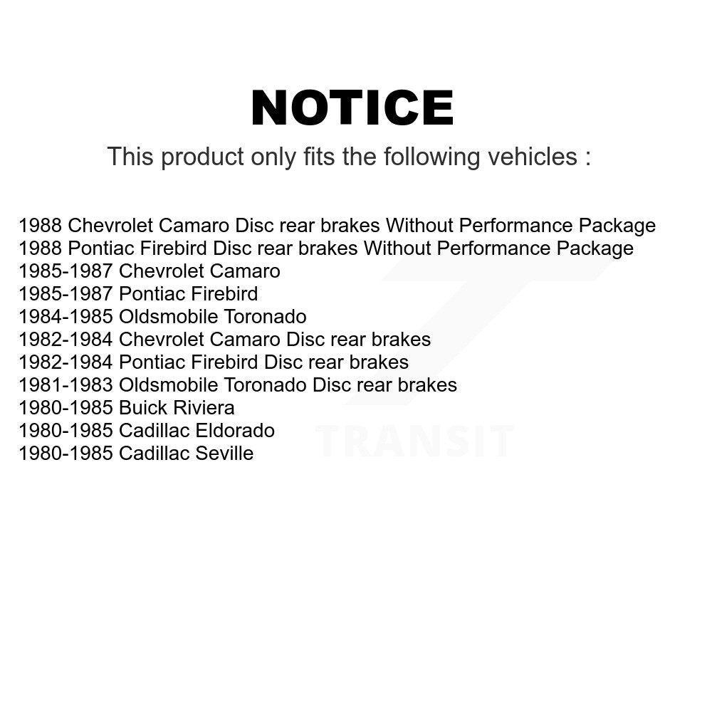 Front Rear Semi-Metallic Brake Pads Kit For Chevrolet Camaro Pontiac Firebird Cadillac Eldorado Buick Riviera Seville Oldsmobile Toronado KSM-100549