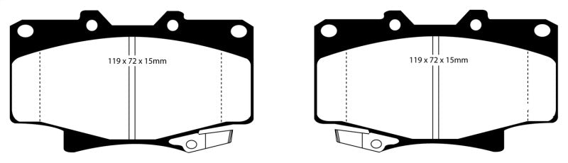 Plaquettes de frein avant EBC 96-97 Lexus LX450 4.5 Greenstuff