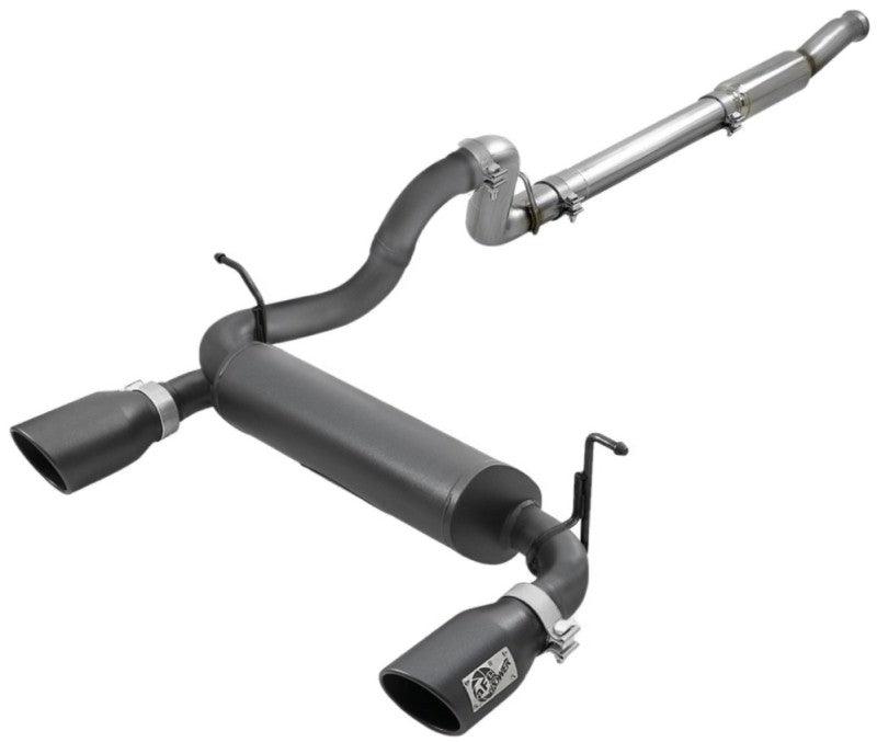 aFe Rebel Series 409 Stainless Steel Cat-Back Exhaust 18-21 Jeep Wrangler JL 2.0L (t) - Black Tip | Too Fast Autoparts | Order Online