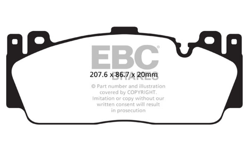 EBC 12+ BMW M5 4.4 Twin Turbo (F10) Plaquettes De Frein Avant Redstuff