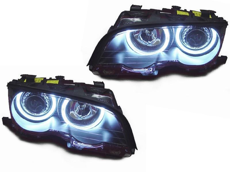 Projector Headlights With Halo Rings for BMW E46 3 Series Sedan and Wagon (LCI) | Too Fast Autoparts | Order Online